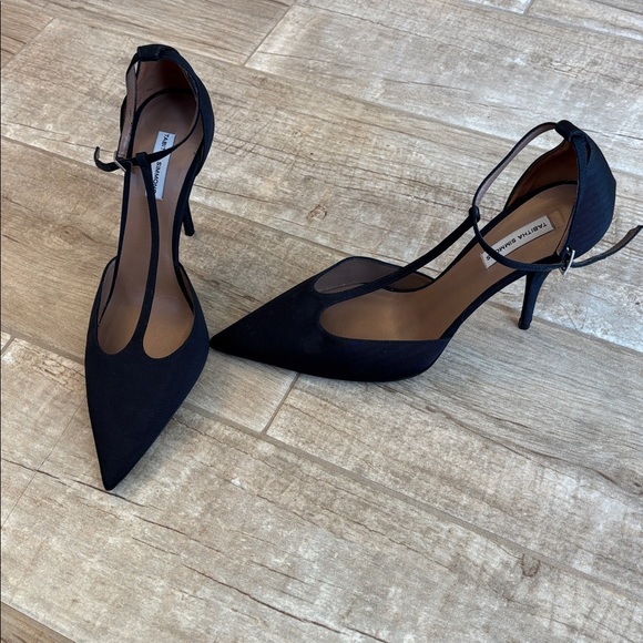 Tabitha Simmons black T-strap stiletto pumps. - Picture 2 of 4